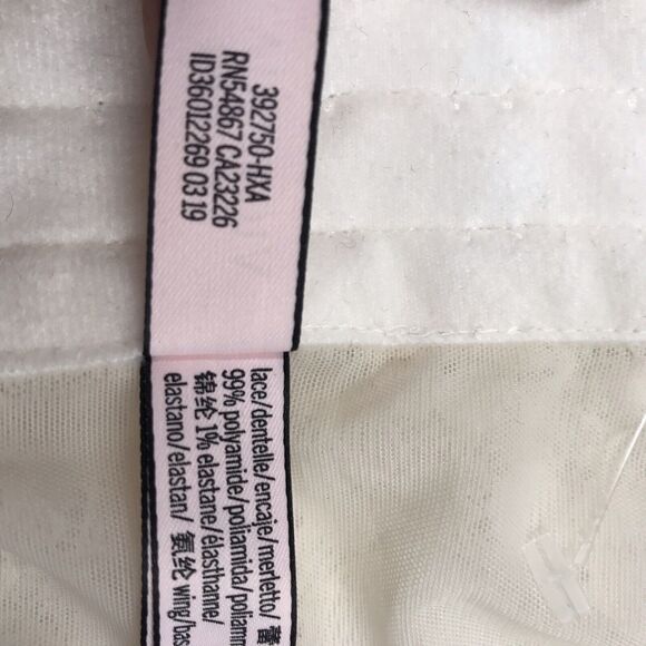 Victoria Secret Dream Angel Floral Lace Underwire Longline Bra Cream 32 D Ivory - Picture 9 of 11